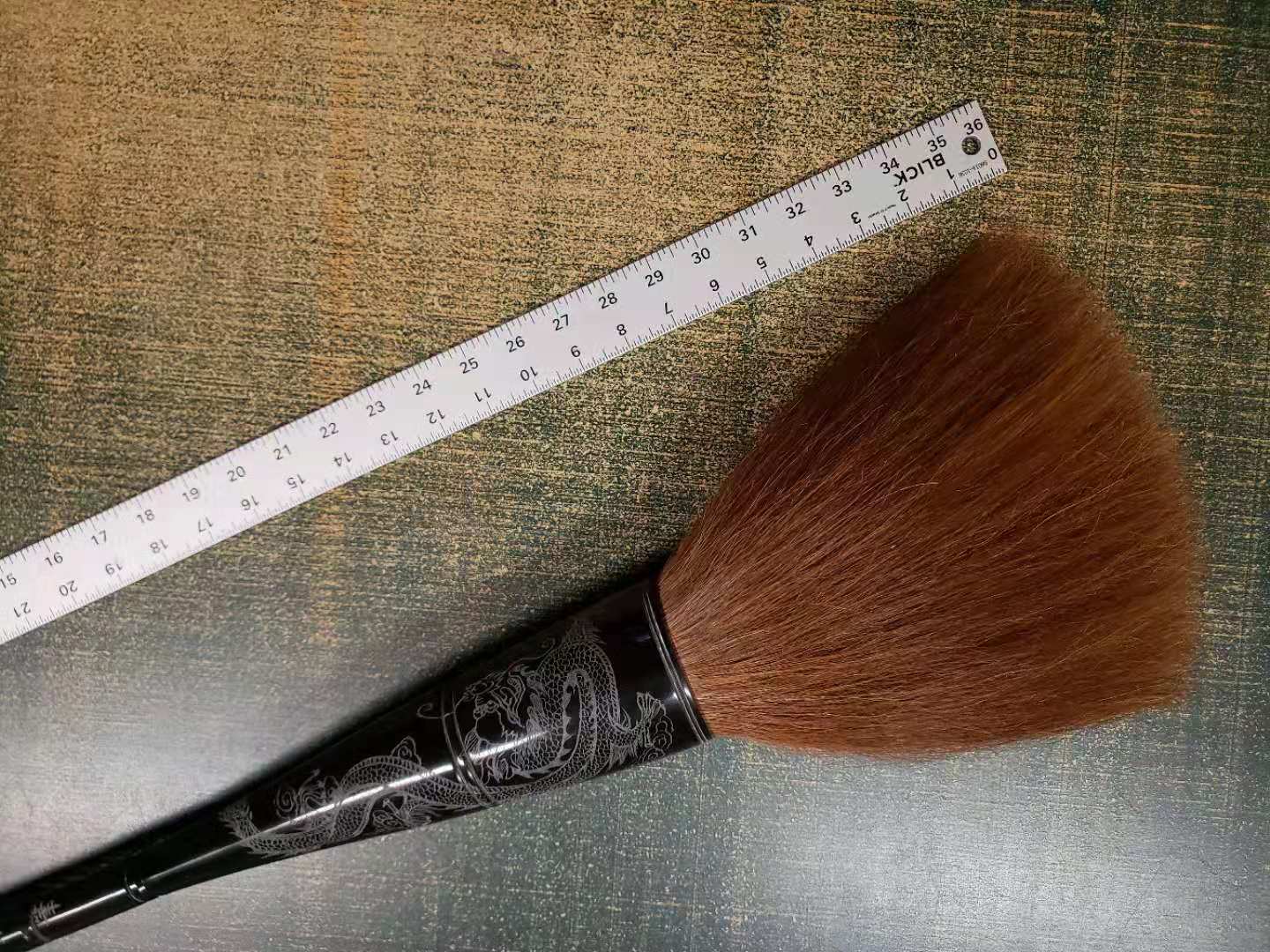 “Swimming Dragon in Ink Sea” Horse Tail Zen Brush – Extra Long Handle Calligraphy & Sumi-e Brush