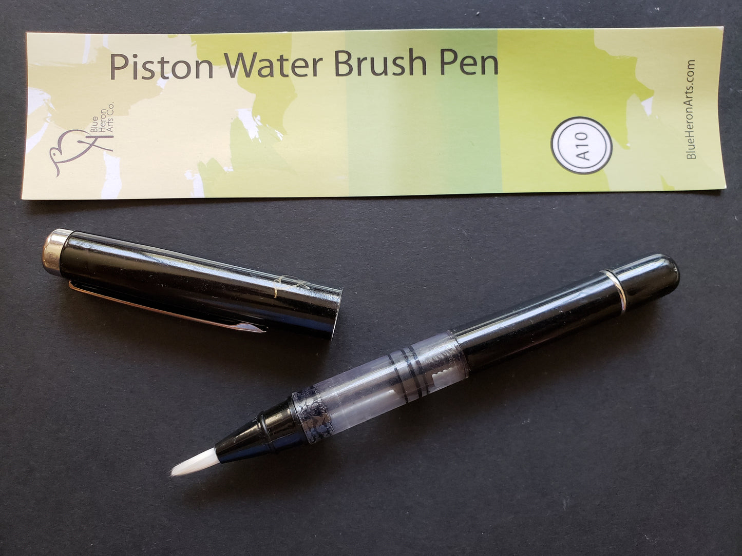 Set of 2 Pocket Version Synthetic Water or Ink Brush Pens with Piston-Filler