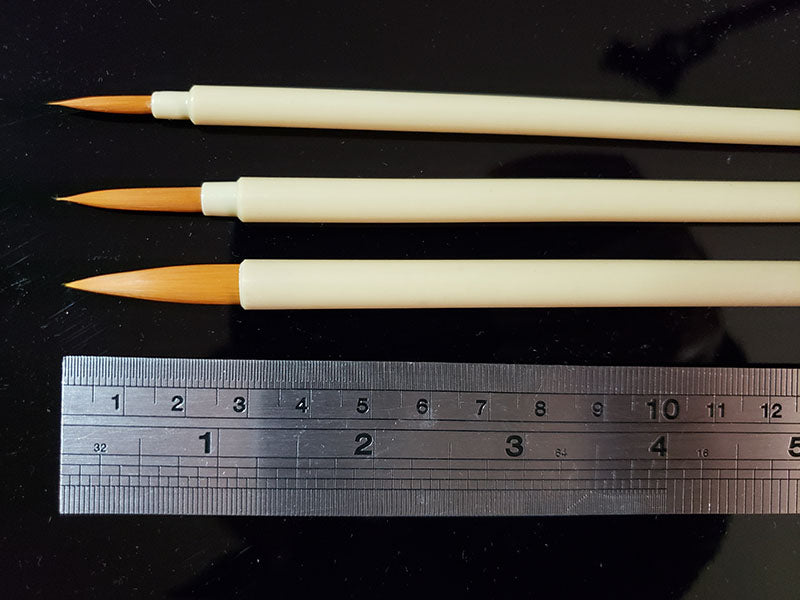 3 Synthetic Fine Point Brushes for Gongbi Painting: Magical Liner for Smooth Curved Lines