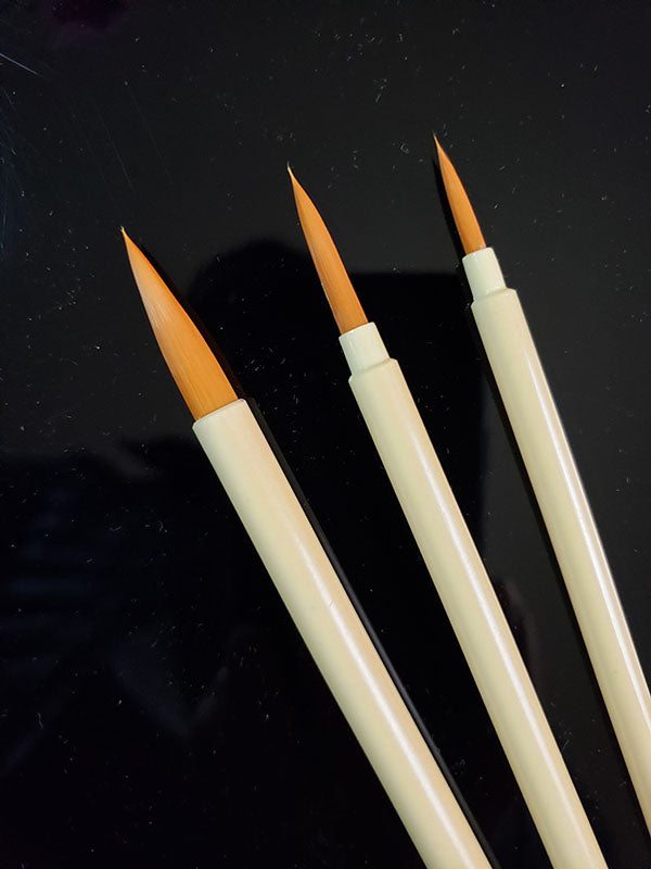 3 Synthetic Fine Point Brushes for Gongbi Painting: Magical Liner for Smooth Curved Lines