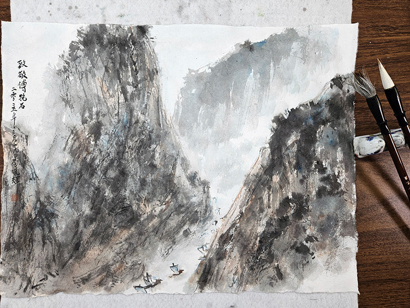 Fu Baoshi Master Landscape Brush - Combination Wolf & Sheep Hair for Explosive Brushwork 2025