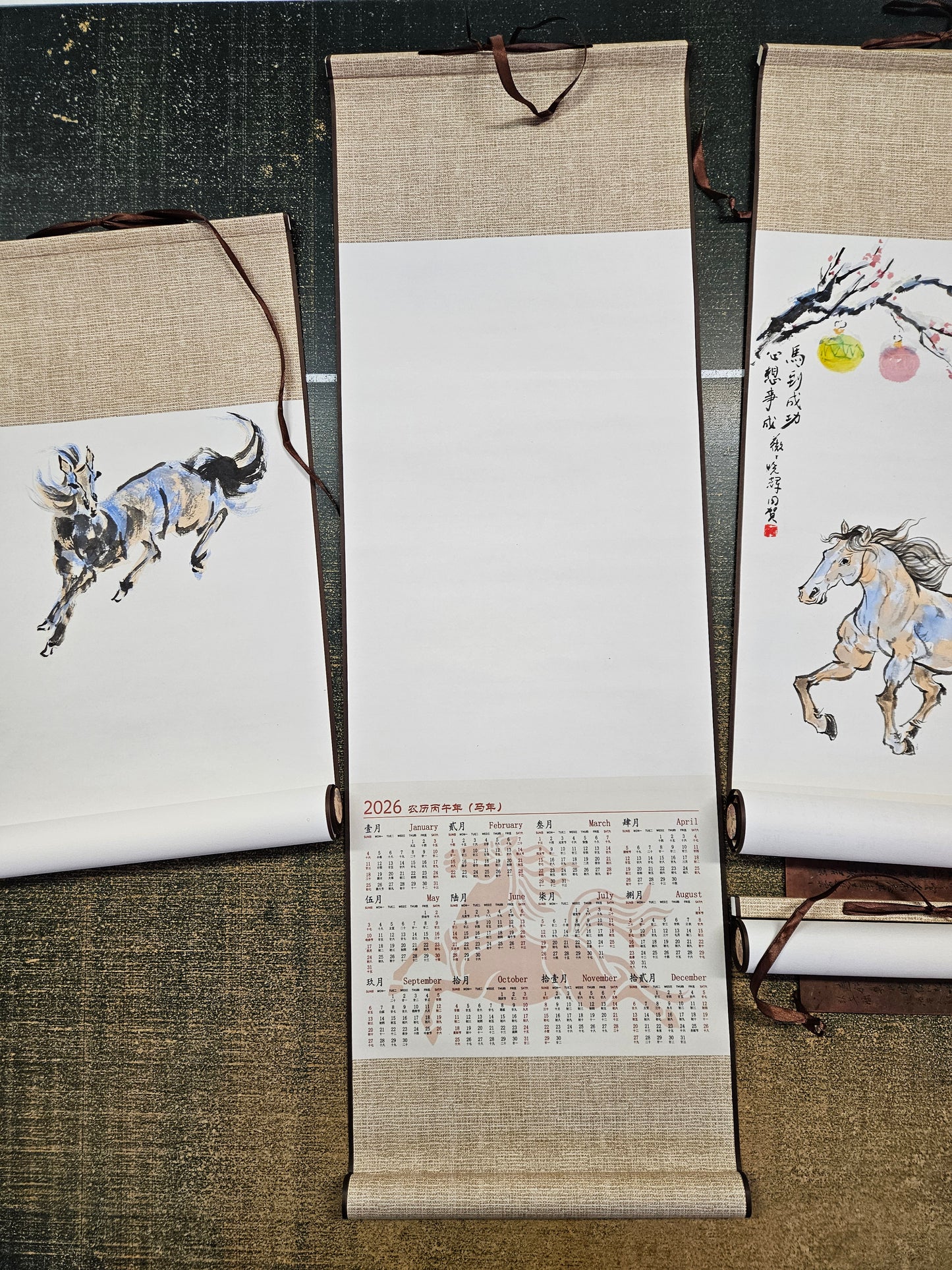 Blank 2026 Calendar Scroll – 18" x 12" Sized Xuan Painting Area