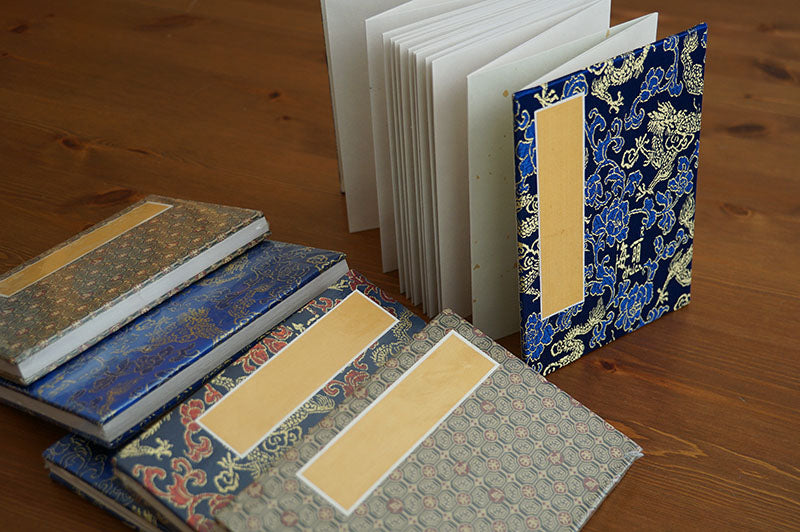 Handcrafted Accordion Book with Fabric Cover – Chinese Rice Paper Journal (Multiple Sizes)