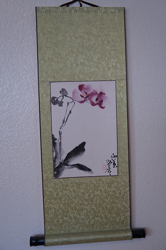 Blank Hanging Silk Scroll SM for Sumi-e & Calligraphy (29" x 11") - Choose Your Color