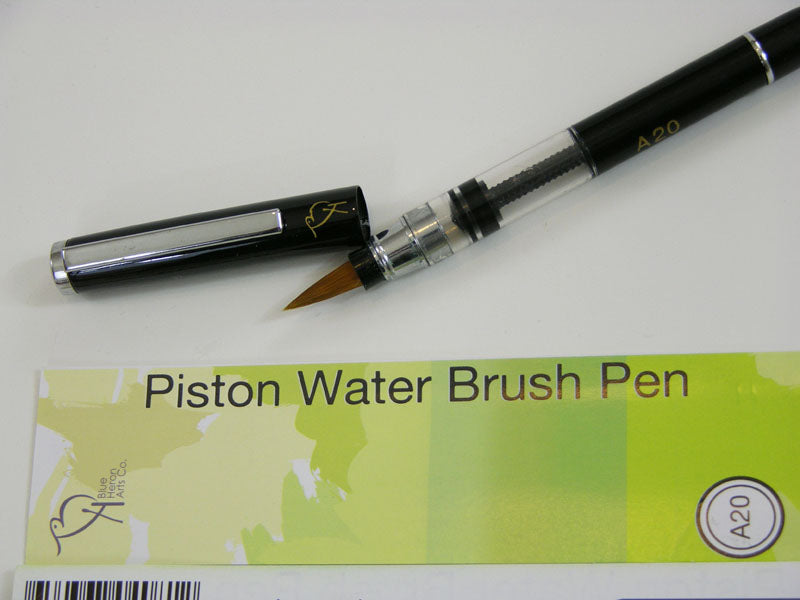 Set of 2 Pocket Version Synthetic Water or Ink Brush Pens with Piston-Filler
