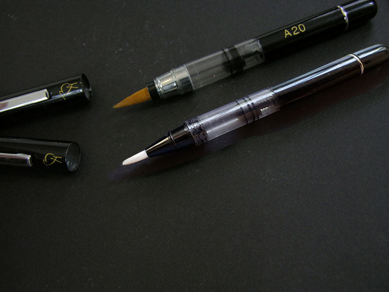 Pocket Version Synthetic Water or Ink Brush Pens with Piston-Filler - Two Sizes Available