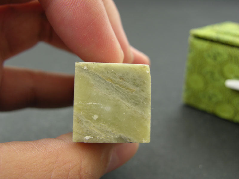 3/4 inch (2cm) Qingtian Soapstone with Box for Chinese Name Seal Engraving