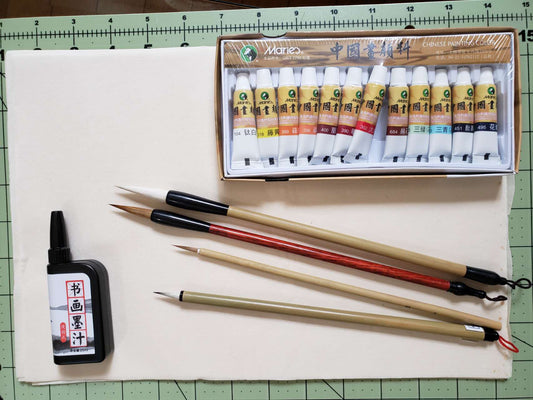 Gongbi Painting Supplies Kit for Victoria's Monthly Gongbi Painting Workshop