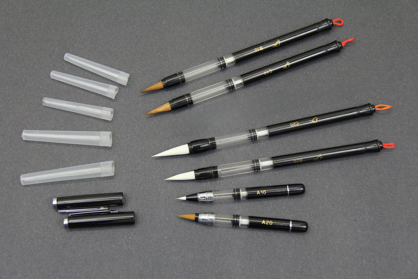 6 Varieties of BHA Piston-Filler Water Brushes & Pens