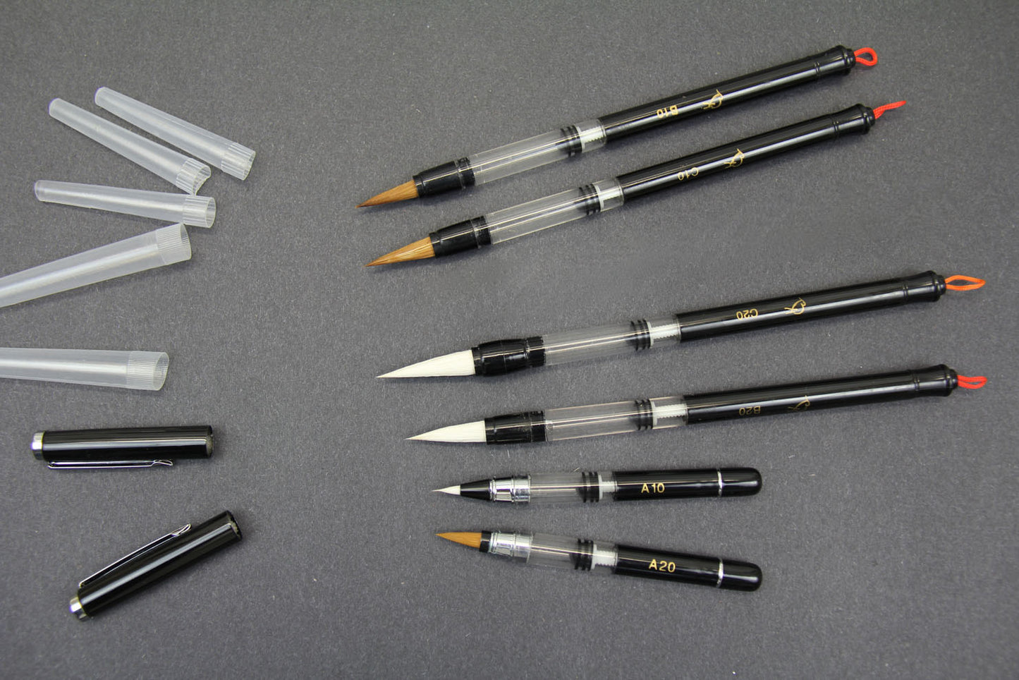 6 Varieties of BHA Piston-Filler Water Brushes & Pens