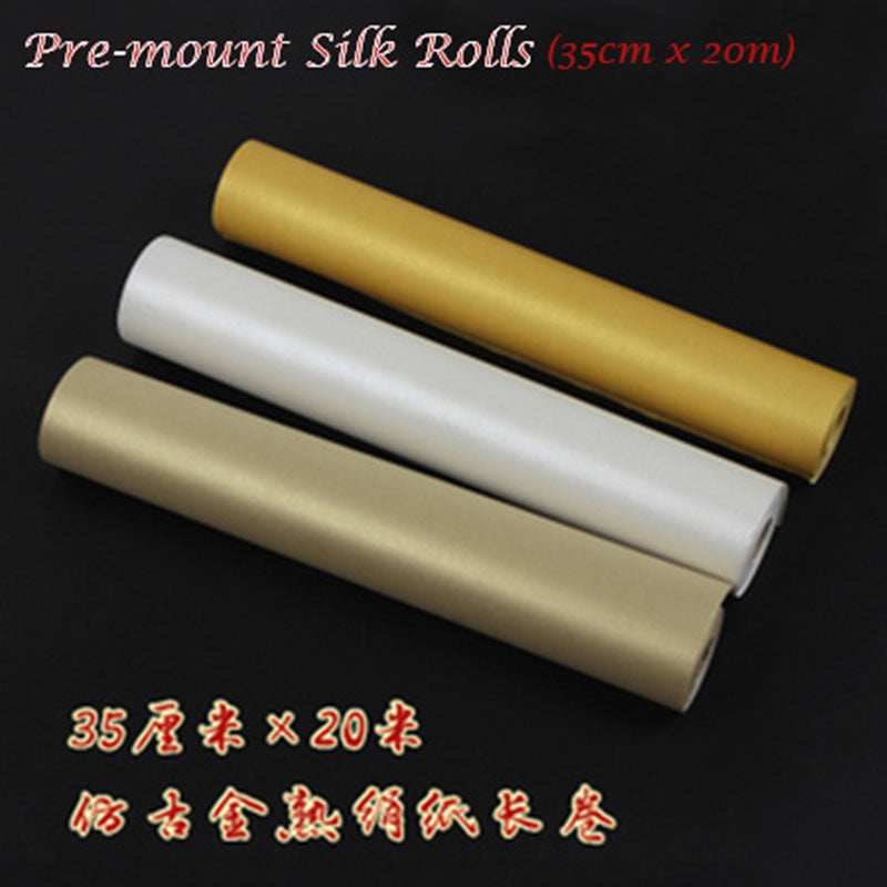 Paper-backed Silk for Gongbi Chinoiserie - Gelatin-free Sized 13.5W | 27.5W Cut to Order or Full Roll