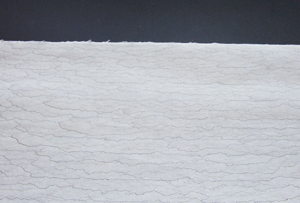 Marbled Wave Xuan Paper, Semi-Sized Large Sheet - 52″ × 26″, Blue Grey / Cappuccino / Coffee
