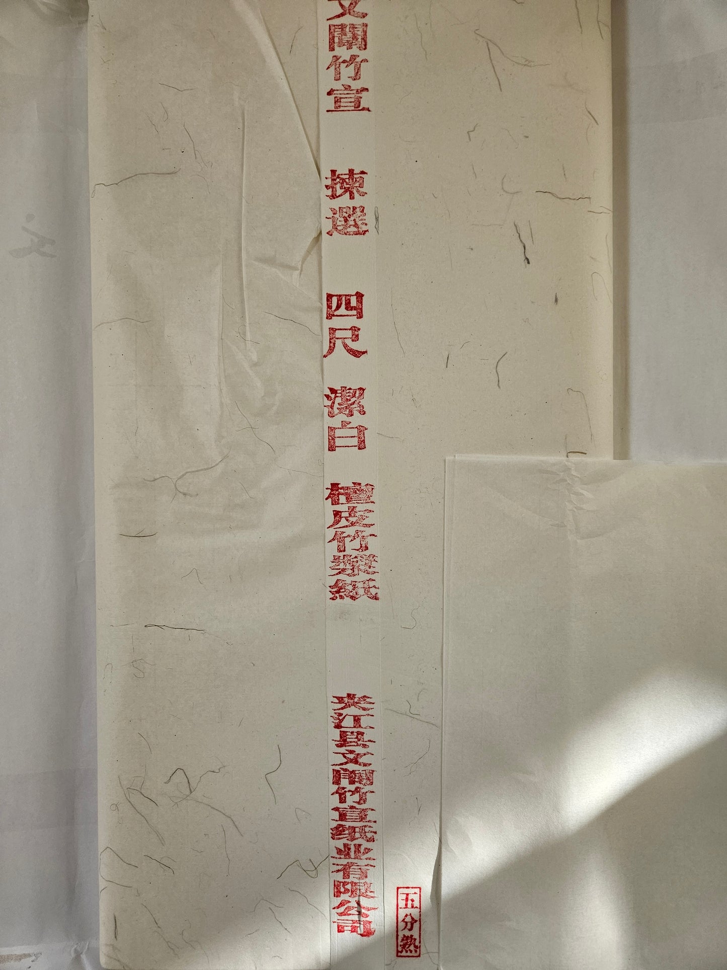 Semi-sized (half-ripe) Tanpi Bamboo Xuan Paper L 27x54 - 10 sheets