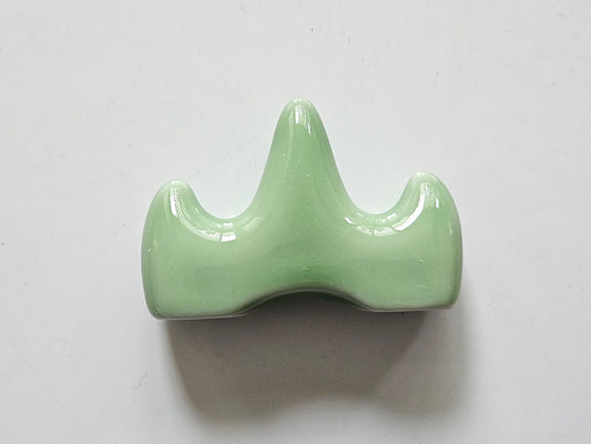 Celadon Porcelain Brush Rest – 2-Slot Bi Shan Brush Mountain
