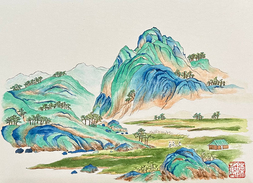 Blue and Green Landscape Gongbi Painting Workshop with Victoria 0714