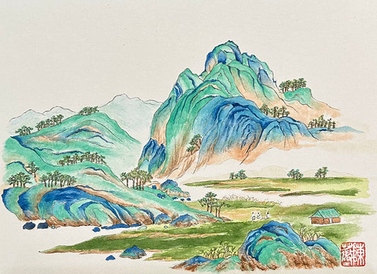 Blue and Green Landscape Gongbi Painting Workshop with Victoria 0714