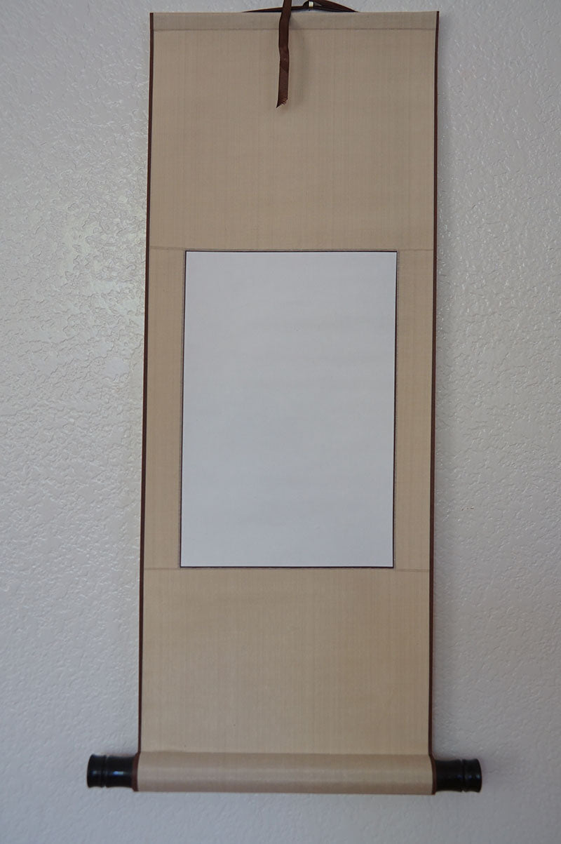 Blank Hanging Silk Scroll SM for Sumi-e & Calligraphy (29" x 11") - Choose Your Color