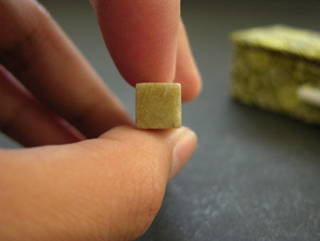 3/8" (1 cm) Natural Qingtian Seal Stone Blank with Brocade Box