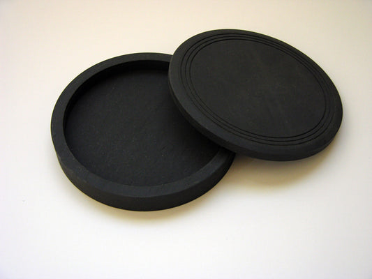 Inkstone Sumi Ink Grinding Stone with Lid – Natural Charcoal Stone, 4.75" Round