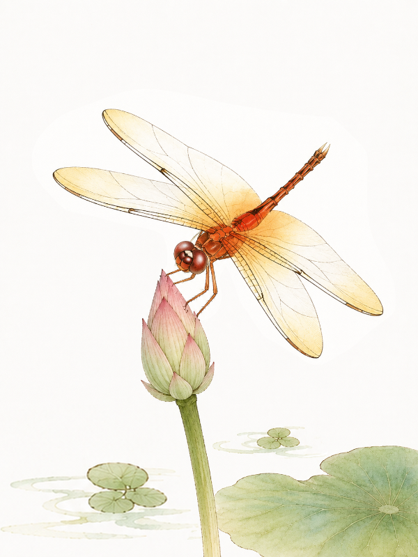 Dragonfly on a Lotus Gongbi Painting Workshop with Victoria 0818