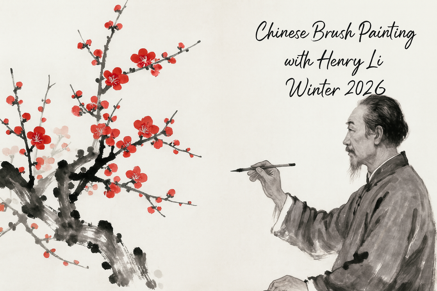 Winter 2026 Course with Henry Li: Learn Chinese Brush Painting - Thursdays, 1/8-3/19