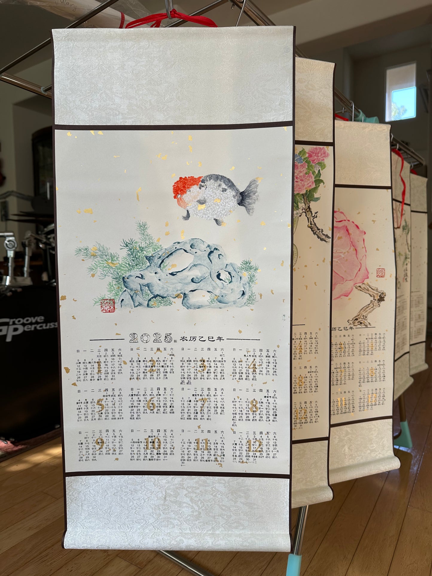 Blank Silk Scroll with 2025 Calendar - Preorder