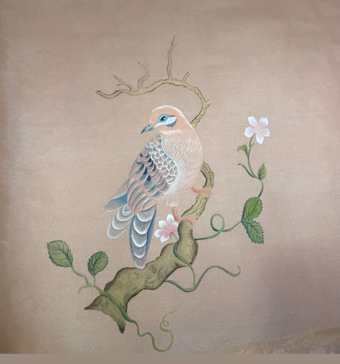 Paper-backed Silk Soft Cards – Pre-mounted Metallic Silk for Gongbi & Chinoiserie (27 × 24 cm， 5-pack)