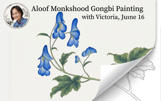 Monkshood Gongbi Painting Class with Victoria 0616