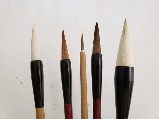 Five Basic Brushes for Chinese Brush Painting and Calligraphy