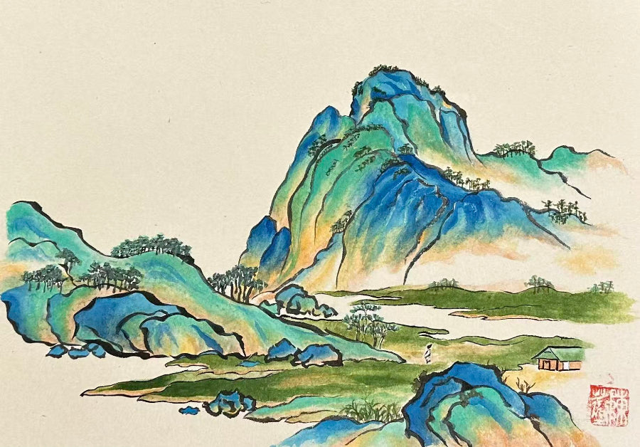 Blue and Green Landscape Gongbi Painting Workshop with Victoria 0714