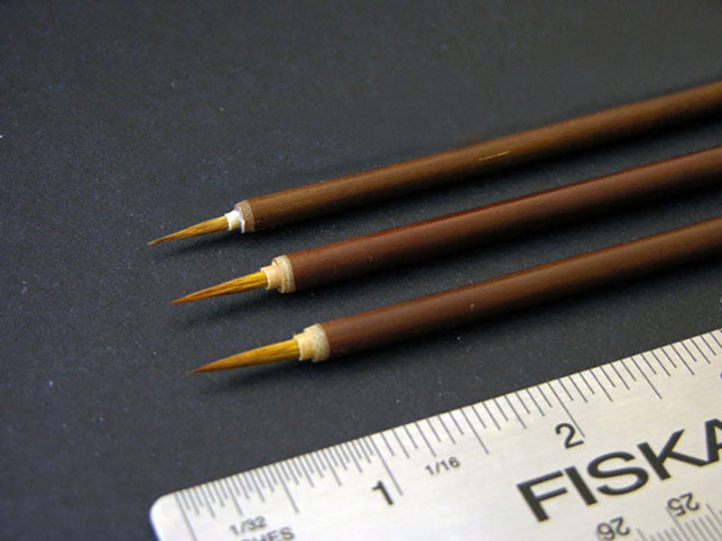 Tiny "Insect & Detail" Wolf Hair Precision Brush Series - Set of 3