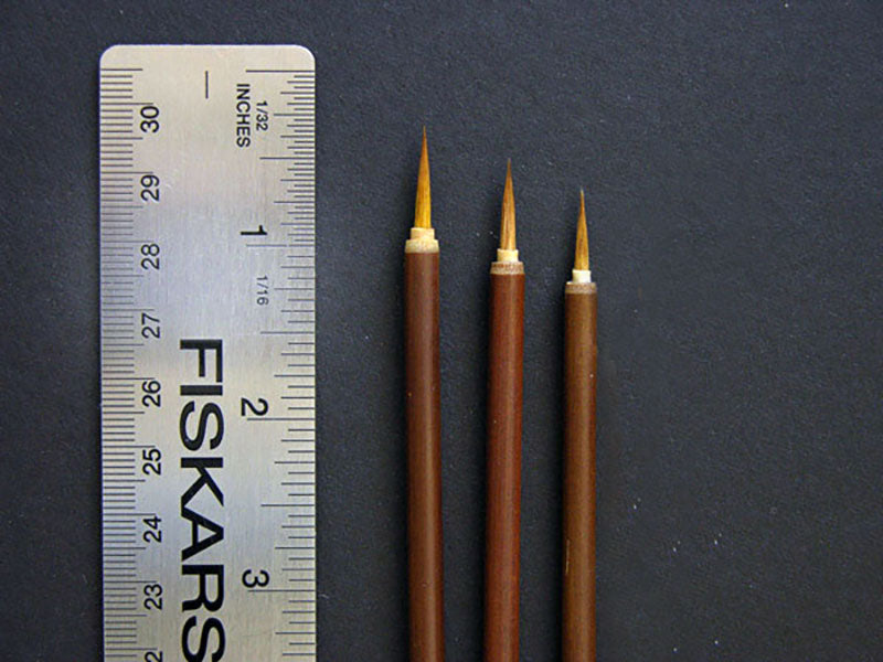 The Tiny "Insect & Detail" Wolf Hair Precision Brush Series - sold individually or as a set